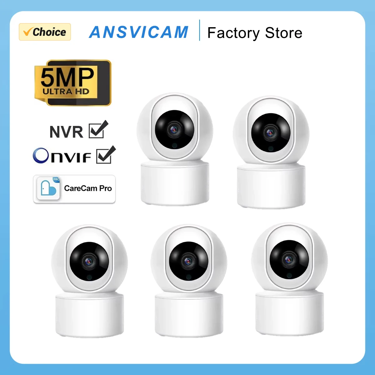 ANSVICAM 5 шт. 2304*1296 Wi-Fi IP-камера Голосовой домофон Автоматическое отслеживание тела Полноцветная камера ночного видения для внутреннего мониторинга
ANSVICAM 5 шт. 2304*1296 Wi-Fi IP-камера Голосовой домофон Автоматическое отслеживание тела Полноцветная камера ночного видения для внутреннего мониторинга