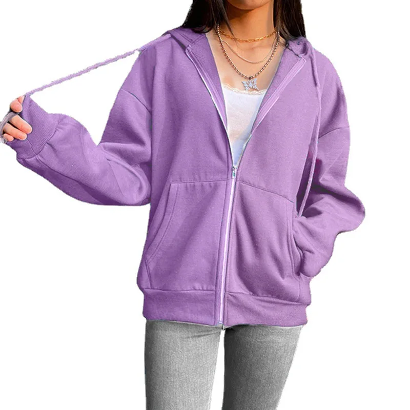 2023 New Solid Color Hooded Plush Sweatshirt Long-sleeved Jacket for Women Street Loose Zipper Top
2023 New Solid Color Hooded Plush Sweatshirt Long-sleeved Jacket for Women Street Loose Zipper Top