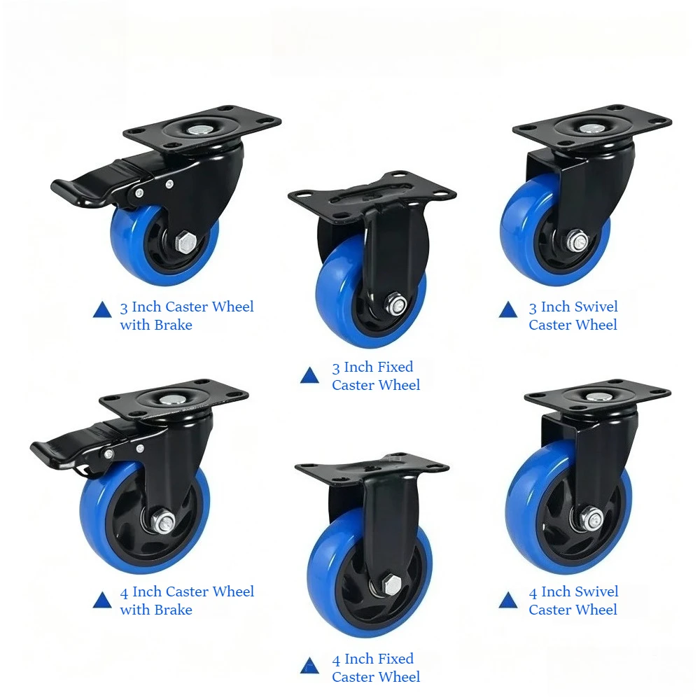 3/4 Inch PVC Swivel Caster Wheels Blue Top Black Core Double Bearing Medium Duty
3/4 Inch PVC Swivel Caster Wheels Blue Top Black Core Double Bearing Medium Duty