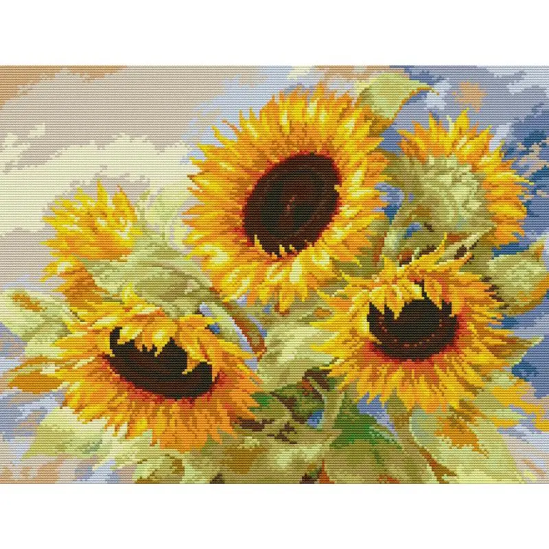 Sunflower Ten Counted Print Cross Stitch Kit DIY Hand Embroidery 14ct White 16ct 11ct HD Printed Fabric Cotton Thread Sewing Set
Sunflower Ten Counted Print Cross Stitch Kit DIY Hand Embroidery 14ct White 16ct 11ct HD Printed Fabric Cotton Thread Sewing Set