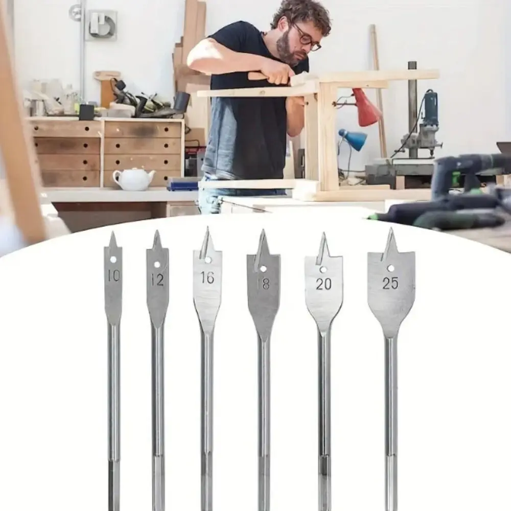 High-carbon Steel Woodworking Tool Sets Long Durable Flat Drill Three-point Bit Set Hexagonal Shank Woodworking Drill Bit
High-carbon Steel Woodworking Tool Sets Long Durable Flat Drill Three-point Bit Set Hexagonal Shank Woodworking Drill Bit
