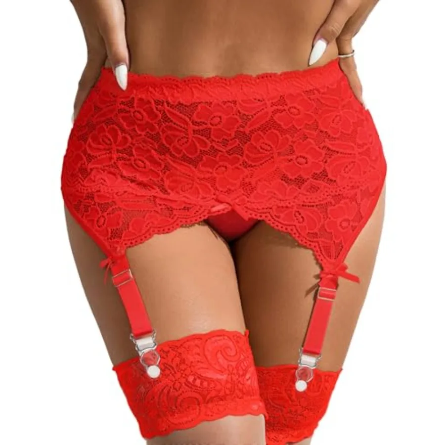 Women's 2 Pcs High Waisted Lace Garter Belts Sexy Mesh Garter Belt Suspender for Thigh High Stockings Black No Sock
Women's 2 Pcs High Waisted Lace Garter Belts Sexy Mesh Garter Belt Suspender for Thigh High Stockings Black No Sock