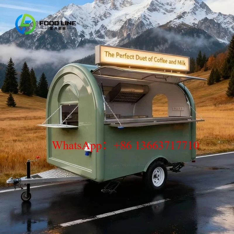 Custom Round Roof Open Snack Food Truck Trailer Cheese Chocolate Churros Sweet Candy Cart With Terrace Sitting Places Street Use
Custom Round Roof Open Snack Food Truck Trailer Cheese Chocolate Churros Sweet Candy Cart With Terrace Sitting Places Street Use