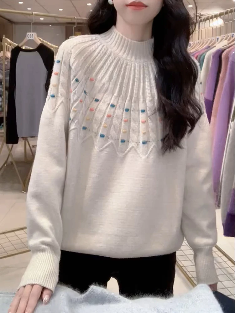 Корейский Sle f, этнический повседневный вязаный свитер с высоким воротником, уникальный дизайн, весна 202, красивый топ, женская мода
Корейский Sle f, этнический повседневный вязаный свитер с высоким воротником, уникальный дизайн, весна 202, красивый топ, женская мода