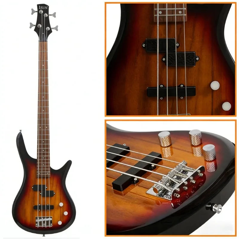 Guitars Professional 4 String Electric Bass Guitar Basswood Bass Guitar Black Gloss Finish Stringed Musical Instrument with Bag
Guitars Professional 4 String Electric Bass Guitar Basswood Bass Guitar Black Gloss Finish Stringed Musical Instrument with Bag