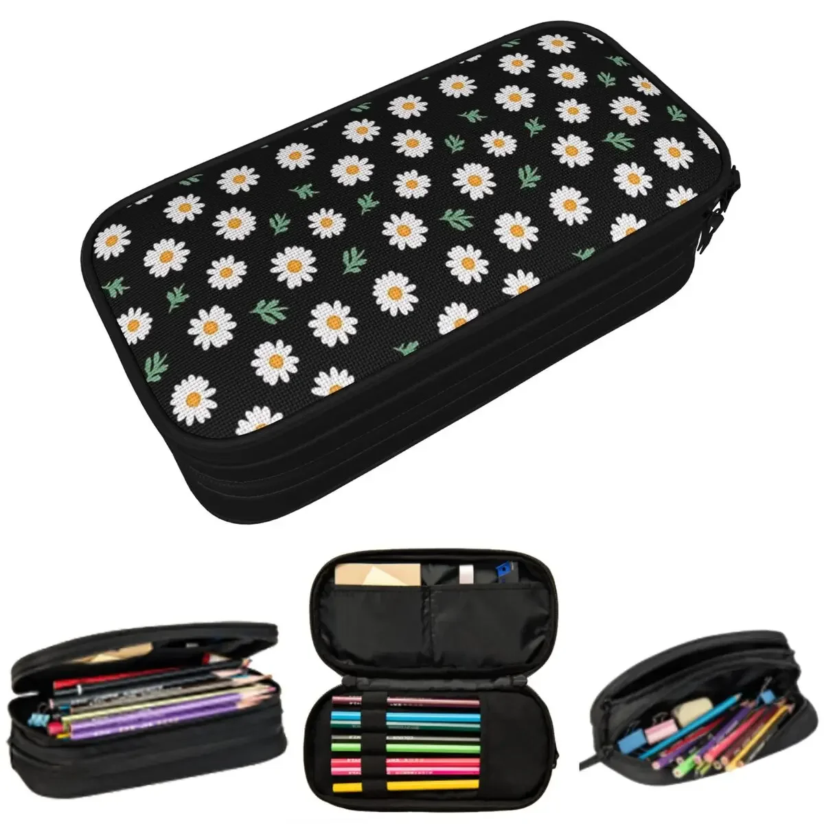 Daisy Pattern On Black Pencil Cases Large Capacity Pen Bags Pen Box Pencil Pouch For Boys Girl Students Stationery School Office
Daisy Pattern On Black Pencil Cases Large Capacity Pen Bags Pen Box Pencil Pouch For Boys Girl Students Stationery School Office
