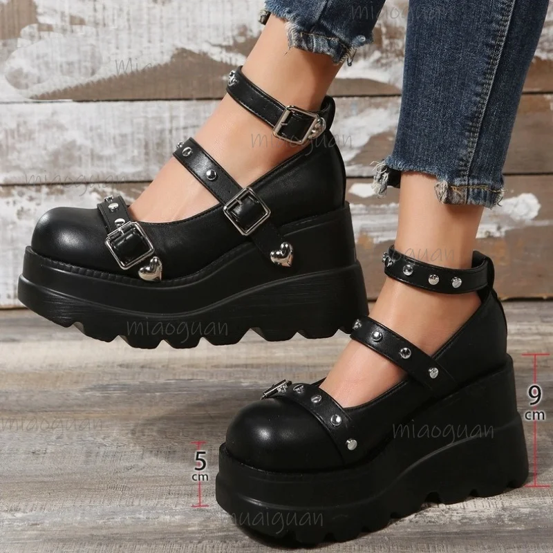 Women Pumps Spice Girl Mary Jane Super High Heel Platform Wedge Ladies Shoes Belt Buckle Classic Sweet Lolita Footwears Loafers
Women Pumps Spice Girl Mary Jane Super High Heel Platform Wedge Ladies Shoes Belt Buckle Classic Sweet Lolita Footwears Loafers