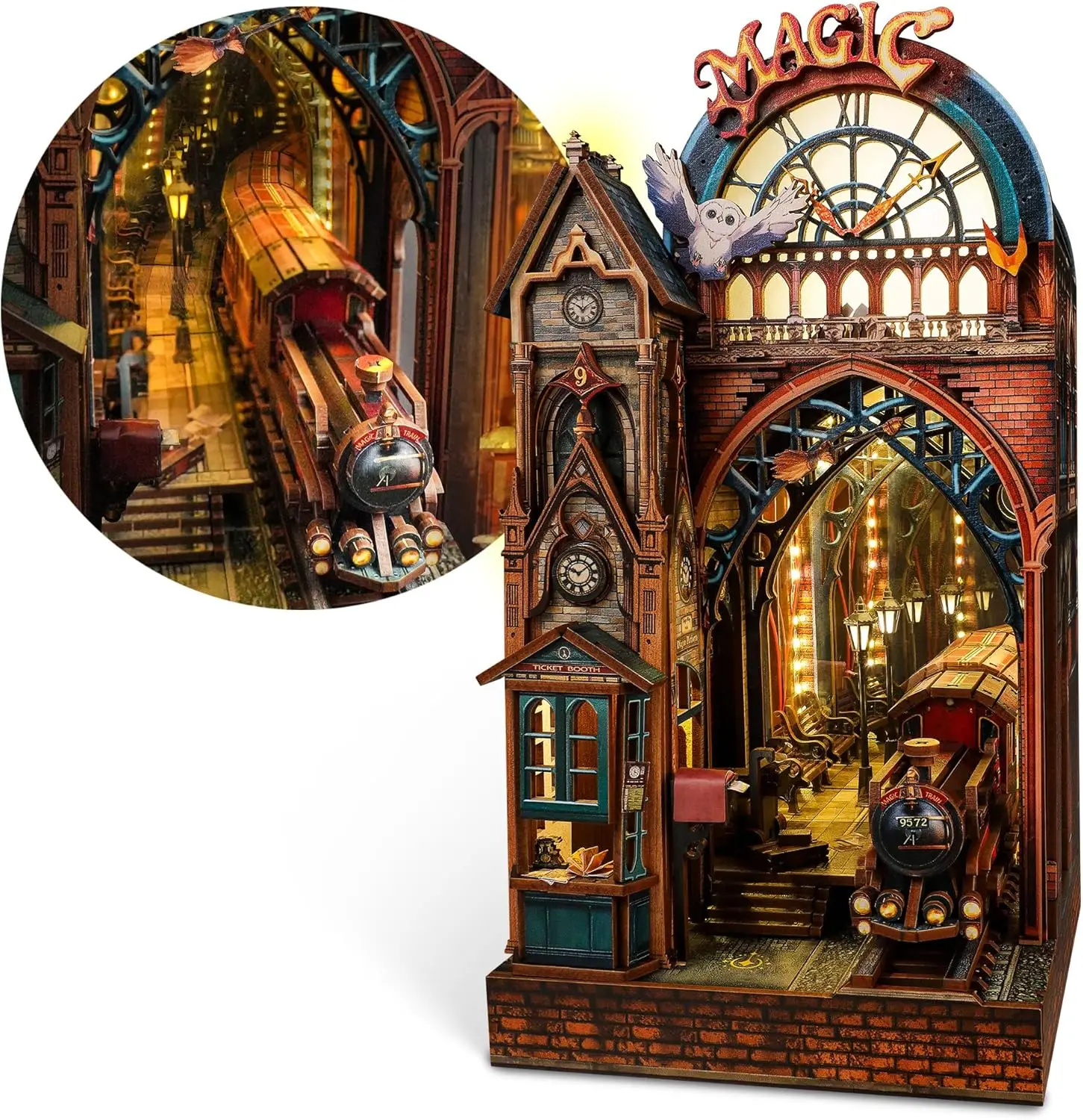 LED 3D Puzzle Magic Station Book Nook Kit - Interactive 3D Wood Puzzle LED Magical Miniature with Infinite Extension Space - DIY
LED 3D Puzzle Magic Station Book Nook Kit - Interactive 3D Wood Puzzle LED Magical Miniature with Infinite Extension Space - DIY