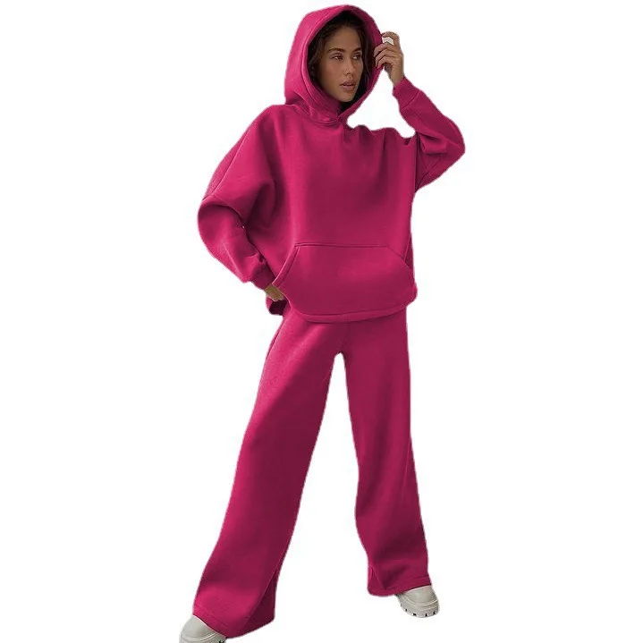 Solid Color Women's Pantsuit Long Sleeved New Trendy Autumn And Winter Casual Hooded Sports Two-piece Wide Leg Pants For Women
Solid Color Women's Pantsuit Long Sleeved New Trendy Autumn And Winter Casual Hooded Sports Two-piece Wide Leg Pants For Women