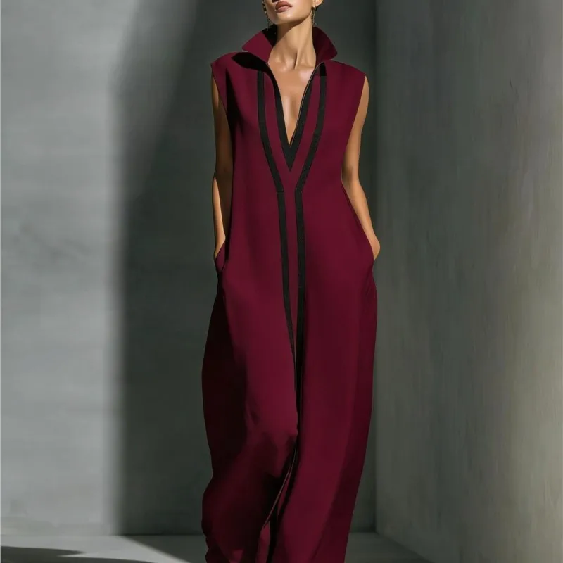Fashion Colourblock Maxi Dress Women Casual V-neck Sleeveless Loose Dresses Summer Elegant Party Beach Dress Street Vestidos
Fashion Colourblock Maxi Dress Women Casual V-neck Sleeveless Loose Dresses Summer Elegant Party Beach Dress Street Vestidos