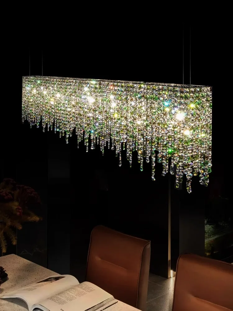 Italian style one curtain dreamy crystal chandelier restaurant rectangular island platform hotel lobby bar chandelier
Italian style one curtain dreamy crystal chandelier restaurant rectangular island platform hotel lobby bar chandelier