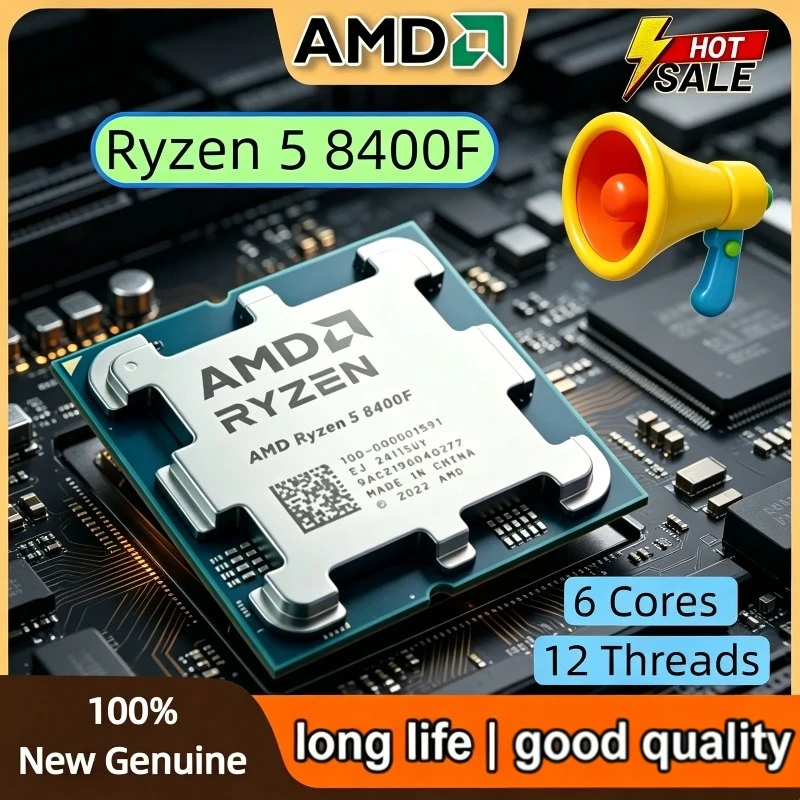AMD Ryzen 5 8400F R5 8400F 6 Cores 12 Threads 4.2GHz Desktop computer processor with AM5 Socket CPU Hot Sale
AMD Ryzen 5 8400F R5 8400F 6 Cores 12 Threads 4.2GHz Desktop computer processor with AM5 Socket CPU Hot Sale