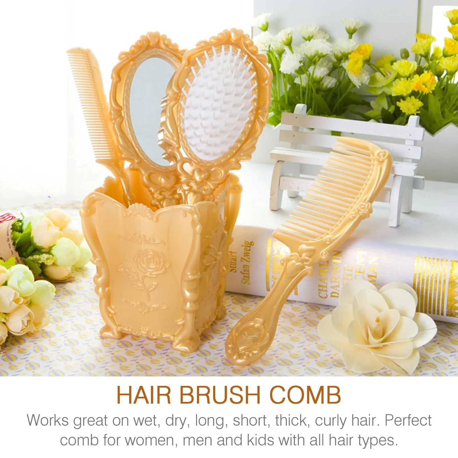 5Pcs Salon Detangling Hair Brush Comb Set Storage Holder Desktop Organizer Hair Care Tool Paddle Brush for Women Men Kids
5Pcs Salon Detangling Hair Brush Comb Set Storage Holder Desktop Organizer Hair Care Tool Paddle Brush for Women Men Kids