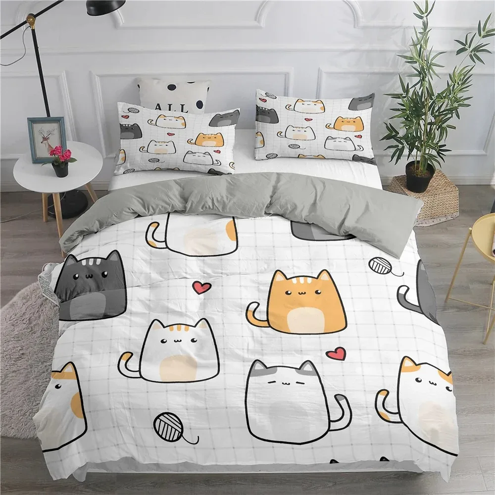 Cartoon Bedding Set Cute Cats Printed 3D Duvet Cover Set Twin Full Queen King Double Sizes Pillowcase Bedclothes Soft Polyester
Cartoon Bedding Set Cute Cats Printed 3D Duvet Cover Set Twin Full Queen King Double Sizes Pillowcase Bedclothes Soft Polyester