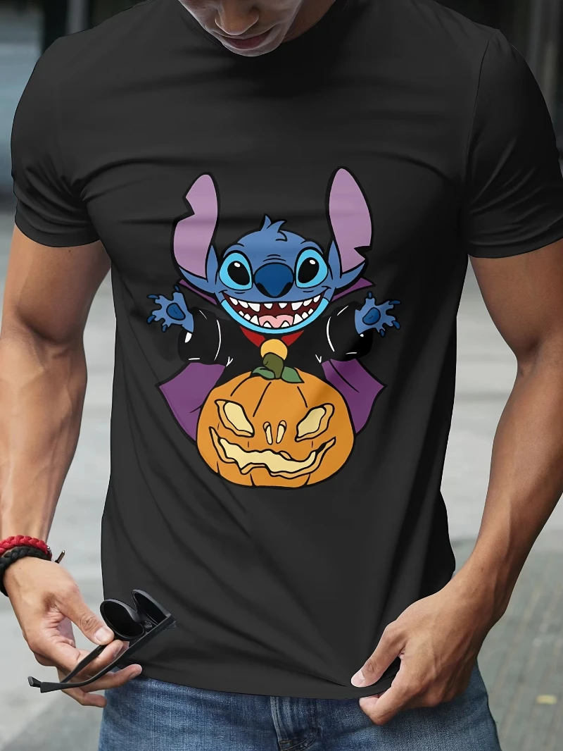 Летняя мужская футболка Disney Stitch на Хэллоуин, повседневный мужской топ с принтом, женская футболка с круглым вырезом, летняя модная короткая футболка
Летняя мужская футболка Disney Stitch на Хэллоуин, повседневный мужской топ с принтом, женская футболка с круглым вырезом, летняя модная короткая футболка