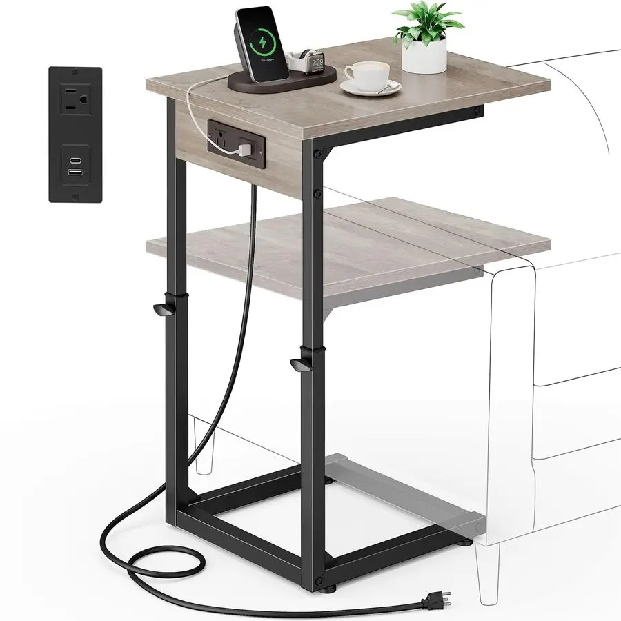 C Shaped End Table with Charging Station, Adjustable Height Side Table for Couch, C Table End Table Couch Table That Slide Under
C Shaped End Table with Charging Station, Adjustable Height Side Table for Couch, C Table End Table Couch Table That Slide Under