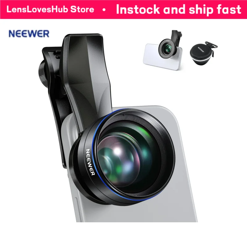 NEEWER 60mm Telephoto Lens 2X Zoom, 17mm Thread Mount with Clip & 67mm Filter Adapter Ring, for iPhone Samsung Phone Filmmaking
NEEWER 60mm Telephoto Lens 2X Zoom, 17mm Thread Mount with Clip & 67mm Filter Adapter Ring, for iPhone Samsung Phone Filmmaking