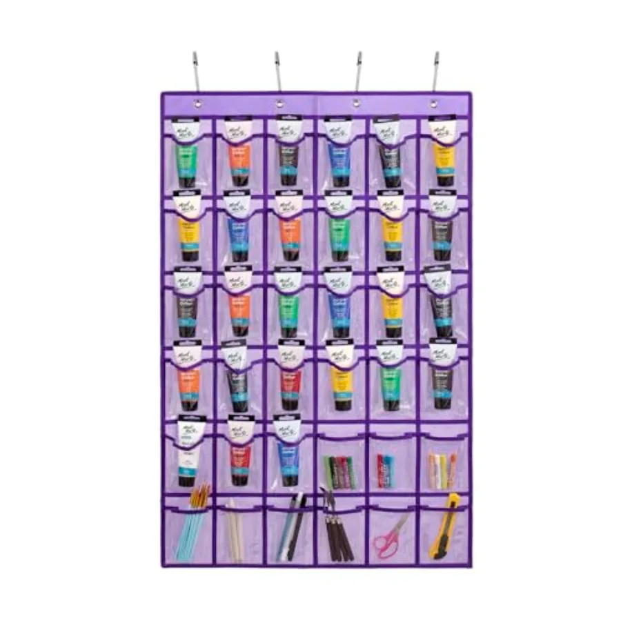TEMUORG Hanging Acrylic Paint Tubes Organizer Over the Door Art Supplies Storage Markers 36 Pocket Holder for Pastels Crayons B
TEMUORG Hanging Acrylic Paint Tubes Organizer Over the Door Art Supplies Storage Markers 36 Pocket Holder for Pastels Crayons B