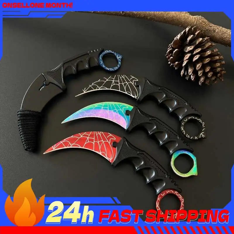 5styles 18.8cm Spiderweb Karfambit Go Game Peripherals Collectible Martial Arts Training Claw Knife with Sheath Toys Knives Safe
5styles 18.8cm Spiderweb Karfambit Go Game Peripherals Collectible Martial Arts Training Claw Knife with Sheath Toys Knives Safe