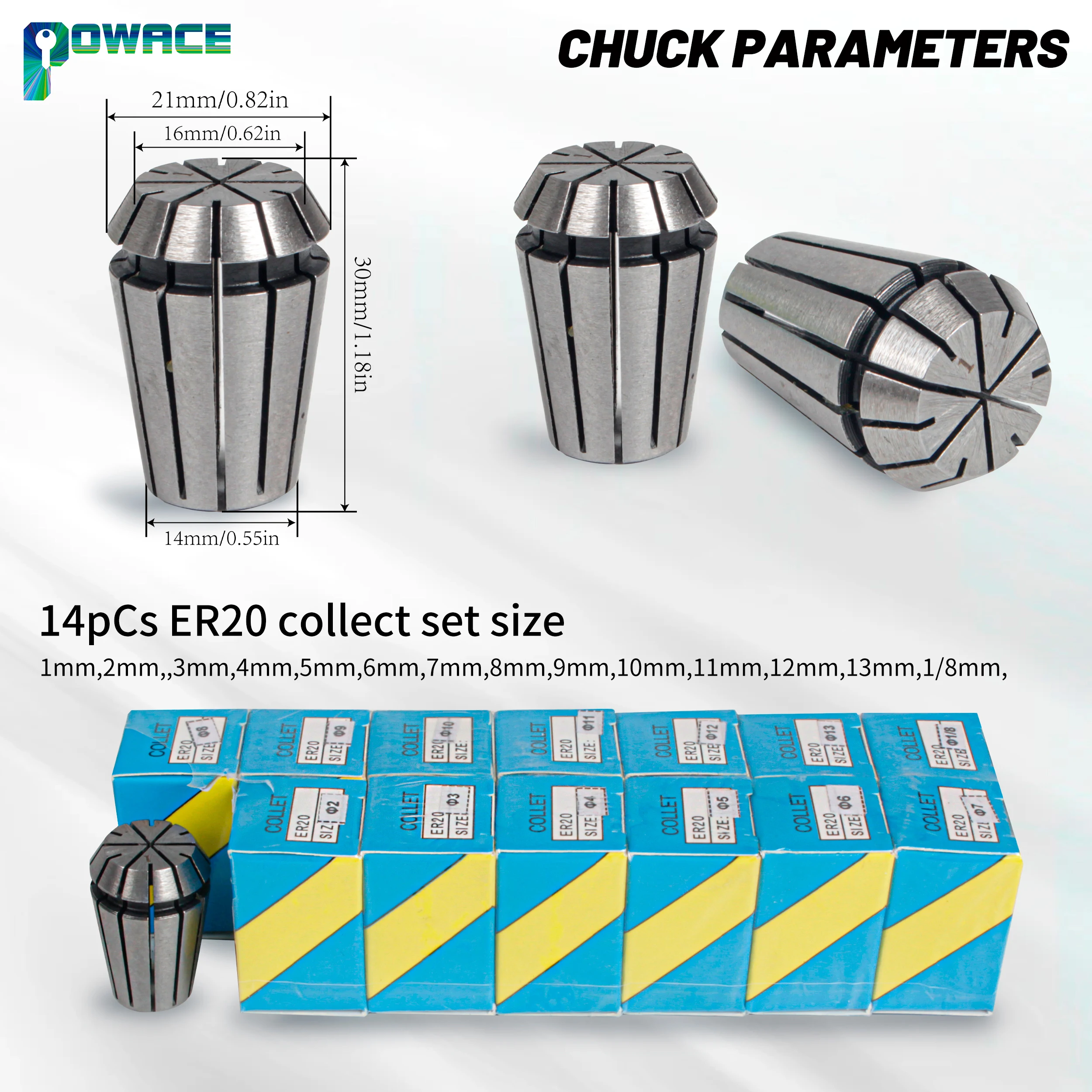【EU】CNC ER20 Spring Collet High precision 0.015mm elastic tube Chuck clamp Tool Holder
【EU】CNC ER20 Spring Collet High precision 0.015mm elastic tube Chuck clamp Tool Holder