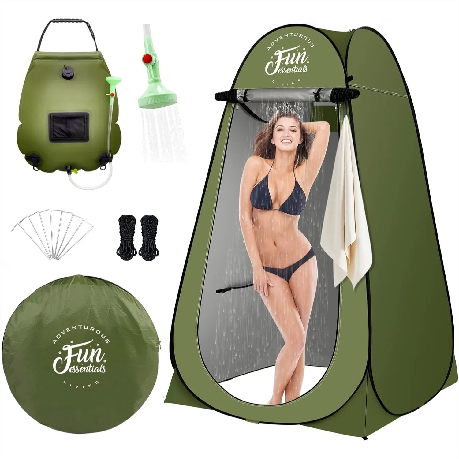 Solar Shower Tent Kit, 2 Pcs Pop Up Privacy Tent, 5 Gallon Solar Shower Bag, Sun Canopy for Camping Beach Outdoor Shower, Easy
Solar Shower Tent Kit, 2 Pcs Pop Up Privacy Tent, 5 Gallon Solar Shower Bag, Sun Canopy for Camping Beach Outdoor Shower, Easy