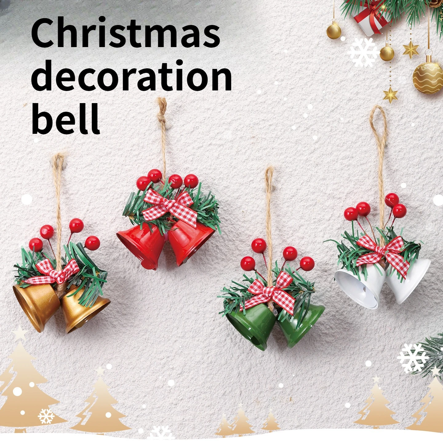4PCS Christmas Day Decoration Double Horn Bell Showcase Christmas Tree Pendant Handmade DIY Accessories Metal Bell
4PCS Christmas Day Decoration Double Horn Bell Showcase Christmas Tree Pendant Handmade DIY Accessories Metal Bell