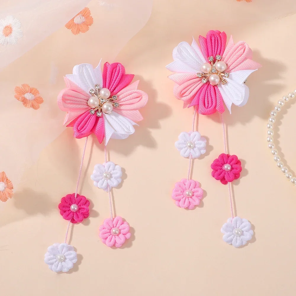 2pcs/set Cute Barrettes Rainbow Flower Tassel Hair Clips with Faux Pearl for Girls Hairpins Headwear Hair Accessories Wholesales
2pcs/set Cute Barrettes Rainbow Flower Tassel Hair Clips with Faux Pearl for Girls Hairpins Headwear Hair Accessories Wholesales