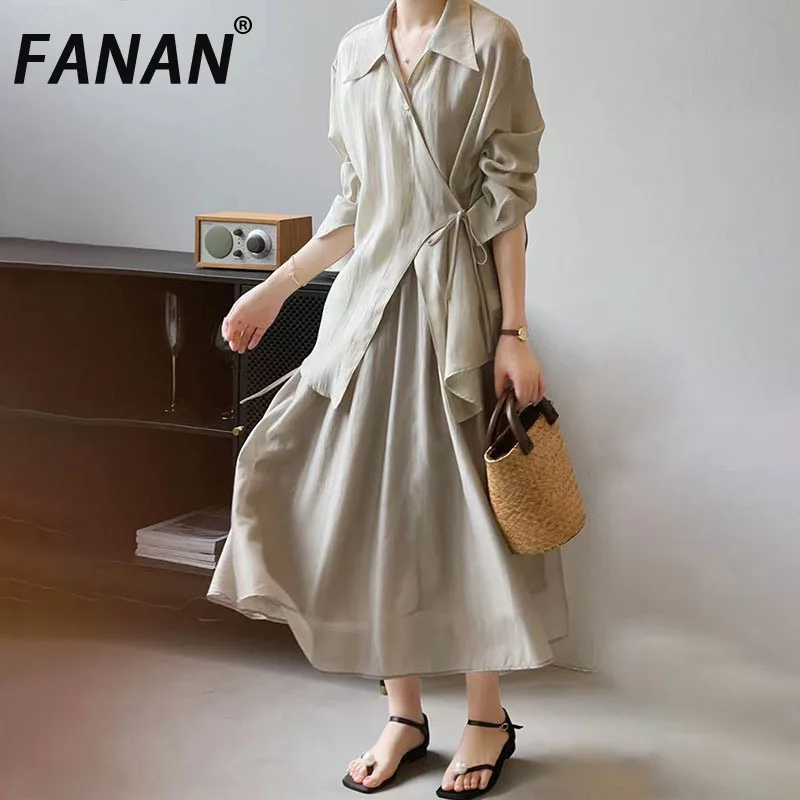 FANAN Fashion Sunscreen 2 Piece Set Women's Lace-up Gathered Waist Shirts +high Waist A-line Mid-length Skirt 2025 Summer New
FANAN Fashion Sunscreen 2 Piece Set Women's Lace-up Gathered Waist Shirts +high Waist A-line Mid-length Skirt 2025 Summer New
