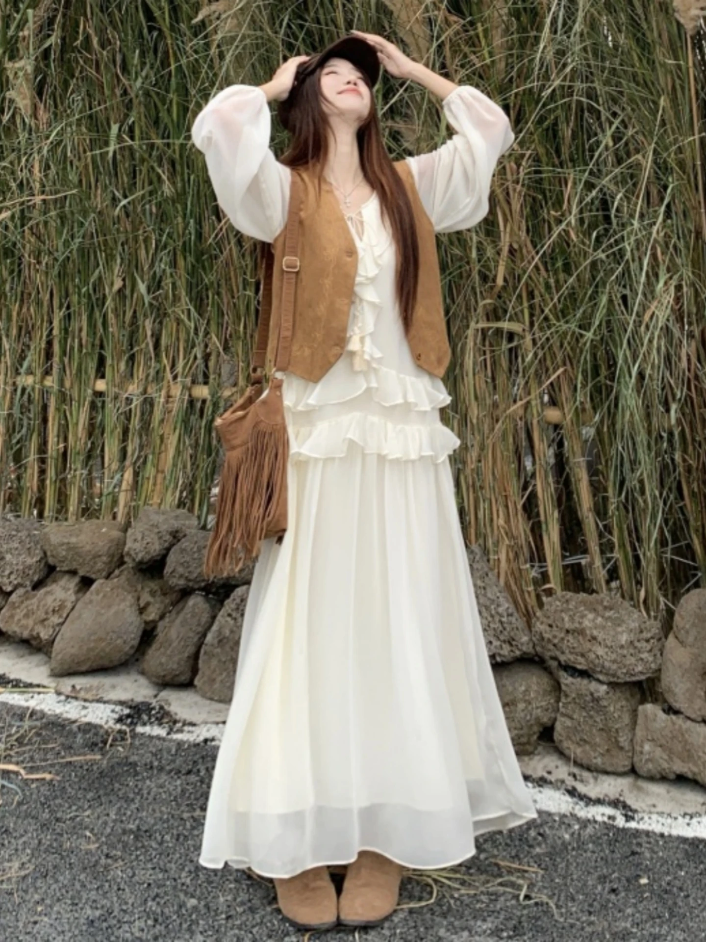 Spring Autumn Women's plus Size Short Cardigan Vest Dress Two Piece Set High Waist Long Sleeve round Neck Button Closure
Spring Autumn Women's plus Size Short Cardigan Vest Dress Two Piece Set High Waist Long Sleeve round Neck Button Closure