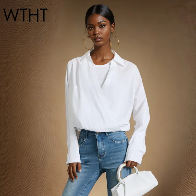 WTHT модные женские однотонные плиссированные рубашки, модные блузки с отложным воротником и длинными рукавами, женские блузки, лето 202, 1LS1720
WTHT модные женские однотонные плиссированные рубашки, модные блузки с отложным воротником и длинными рукавами, женские блузки, лето 202, 1LS1720