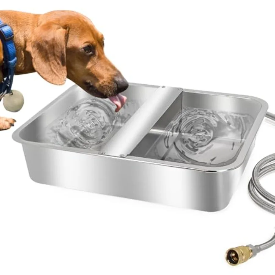 Outdoor automatic dog and livestock water dispenser with 4 gal stainless steel trough silver float valve for consistent water l
Outdoor automatic dog and livestock water dispenser with 4 gal stainless steel trough silver float valve for consistent water l