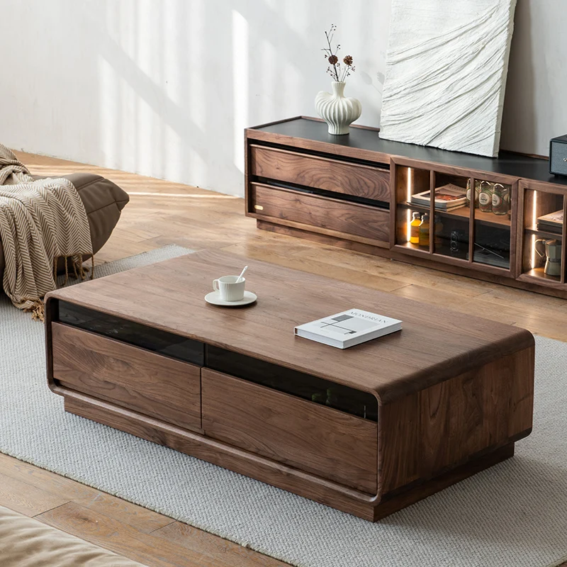 Black walnut coffee table small apartment solid wood tea table living room home
Black walnut coffee table small apartment solid wood tea table living room home