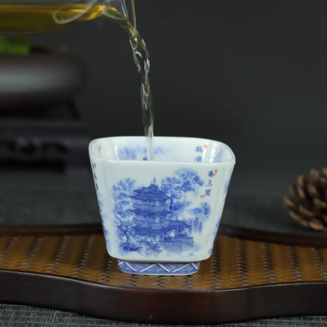 Blue and White Porcelain Cup Four Famous Buildings in Jingdezhen Square Tea Set Drinking Personal Household
Blue and White Porcelain Cup Four Famous Buildings in Jingdezhen Square Tea Set Drinking Personal Household
