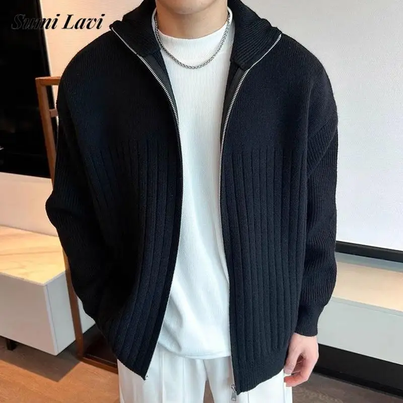 Fall Winter Mens Casual Sweatercoats Long Sleeve Stand Collar Zip-up Knit Cardigan Tops Men Vintage Solid Color Sweater Jackets
Fall Winter Mens Casual Sweatercoats Long Sleeve Stand Collar Zip-up Knit Cardigan Tops Men Vintage Solid Color Sweater Jackets