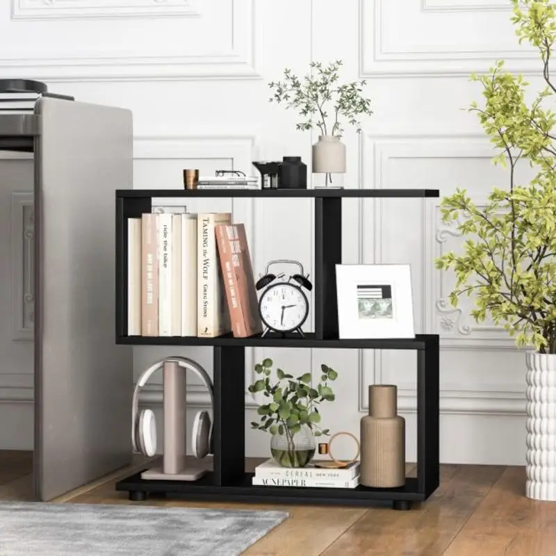24 Inch 3-Tier Geometric Bookshelf with Thick Foot Pads-Black
24 Inch 3-Tier Geometric Bookshelf with Thick Foot Pads-Black