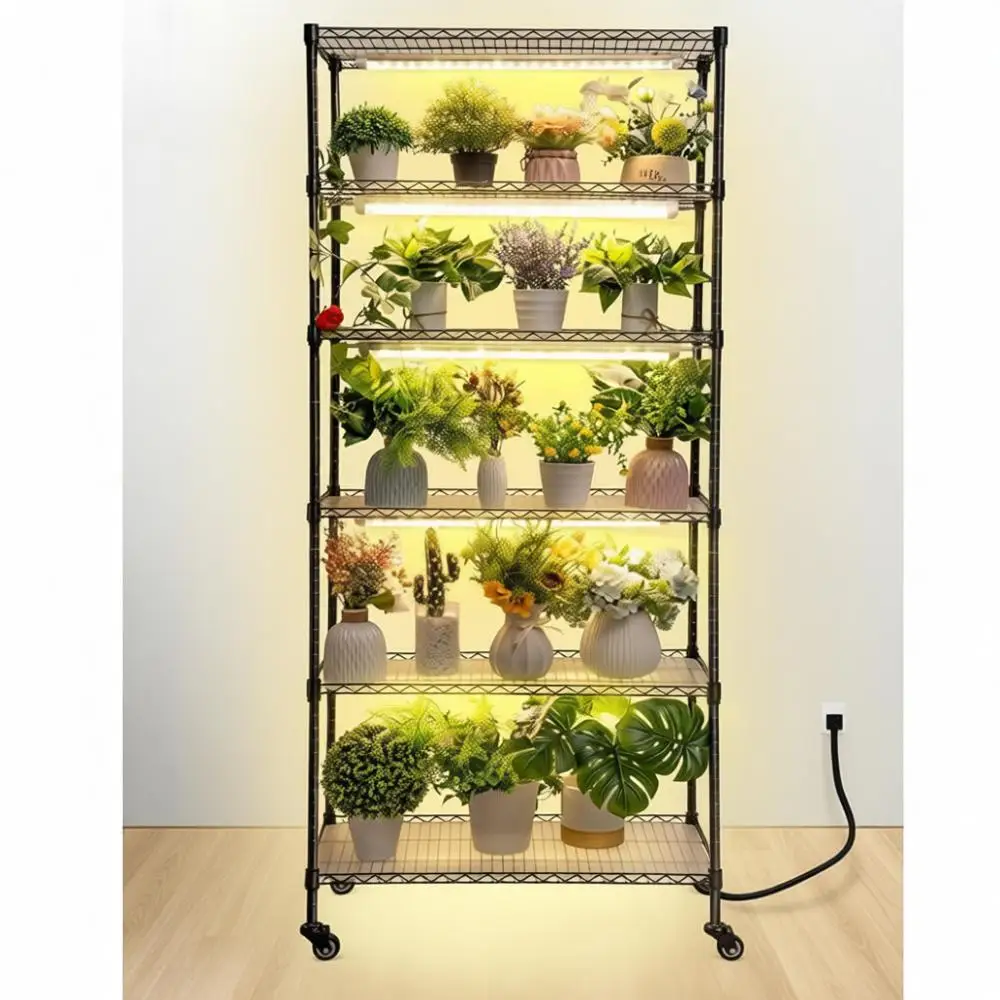 6 Tier Metal Grow Rack, Indoor Greenhouse, 90W LED Full Spectrum, Mechanical Timer, Waterproof Pads, Seed Starting
6 Tier Metal Grow Rack, Indoor Greenhouse, 90W LED Full Spectrum, Mechanical Timer, Waterproof Pads, Seed Starting