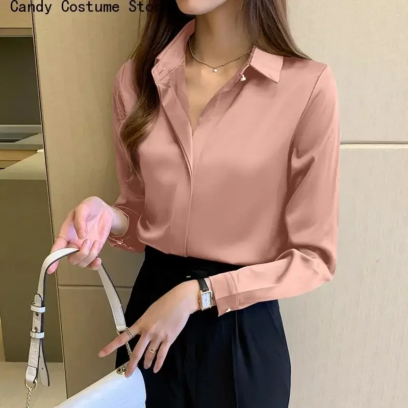 Satin Silk Blouse Ladies Tops Fashion Solid Woman Clothing Silk Shirts Women White Shirt Women Long Sleeve Shirts Blouse
Satin Silk Blouse Ladies Tops Fashion Solid Woman Clothing Silk Shirts Women White Shirt Women Long Sleeve Shirts Blouse