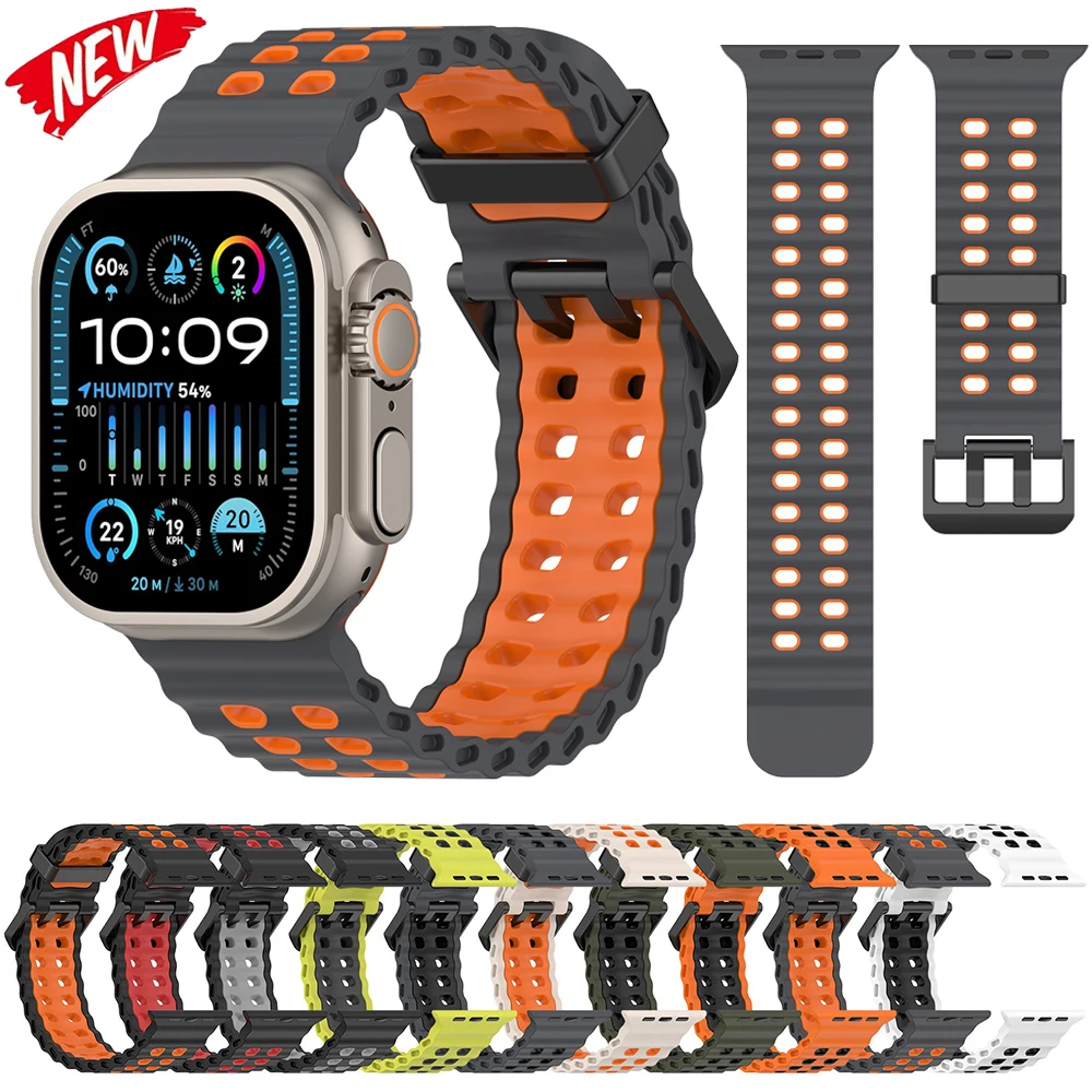 Breathable Silicone Strap for Apple Watch Ultra Strap 49mm 46mm 45mm 44mm 42mm Sport Bracelet iWatch Series 10 9 8 7 6 5 4 SE 3
Breathable Silicone Strap for Apple Watch Ultra Strap 49mm 46mm 45mm 44mm 42mm Sport Bracelet iWatch Series 10 9 8 7 6 5 4 SE 3