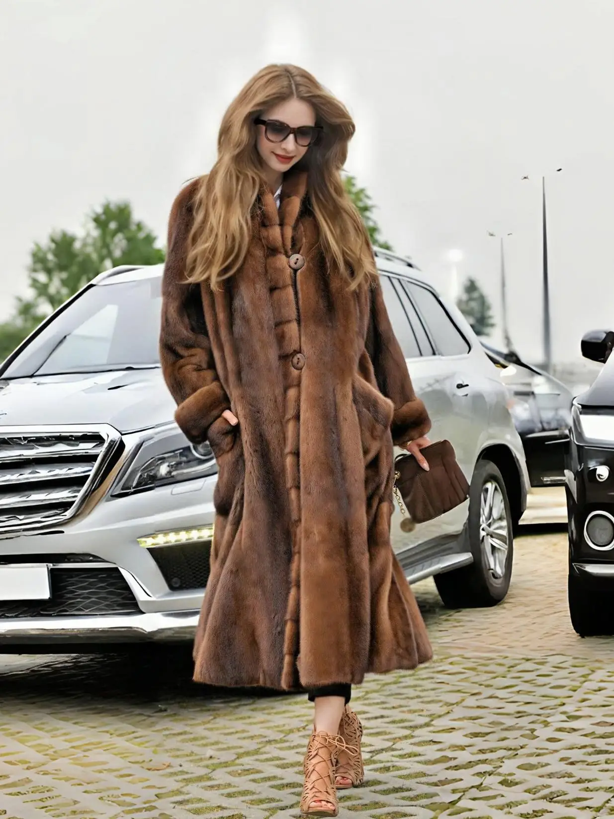 Women's Caramel Brown Faux Mink Fur Long Coat 2025 Winter Stand Collar Buttoned Knee-Length Warm Luxury Jacket for Daily Party S
Women's Caramel Brown Faux Mink Fur Long Coat 2025 Winter Stand Collar Buttoned Knee-Length Warm Luxury Jacket for Daily Party S
