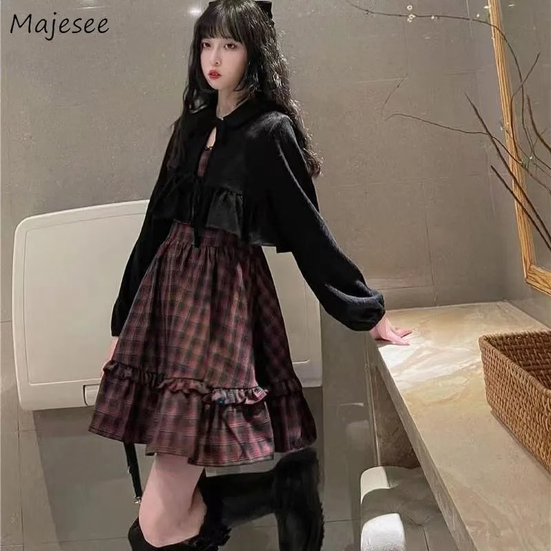 Dress Sets Women Ruffles Plaid Chic Korean Fashion Cardigan Vestidos 2pcs Trendy Streetwear Popular Daily Sweet Students Ins
Dress Sets Women Ruffles Plaid Chic Korean Fashion Cardigan Vestidos 2pcs Trendy Streetwear Popular Daily Sweet Students Ins