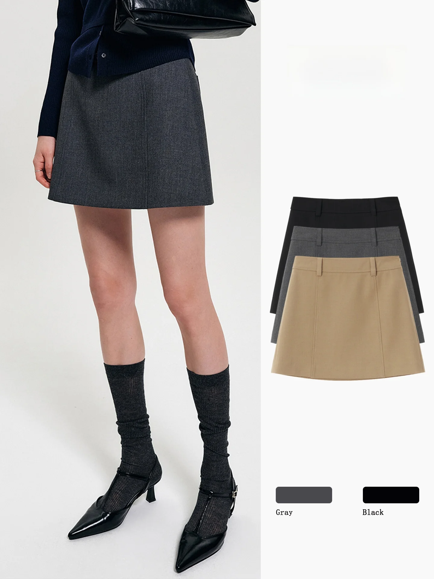 Gray High Waist A-Line Skirt Suit Fabric Women Summer Slimming Commute Simple Style Polyester Fiber Zipper Closure Skirt
Gray High Waist A-Line Skirt Suit Fabric Women Summer Slimming Commute Simple Style Polyester Fiber Zipper Closure Skirt