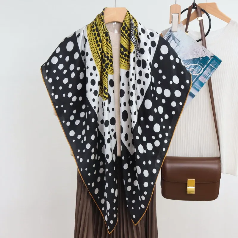 High-end Elegant Women Exquisite Polka Dot Pumpkin Print Quality 12MM Plain Satin Silk Hand-rolled Edge Large Square Scarf Shawl
High-end Elegant Women Exquisite Polka Dot Pumpkin Print Quality 12MM Plain Satin Silk Hand-rolled Edge Large Square Scarf Shawl