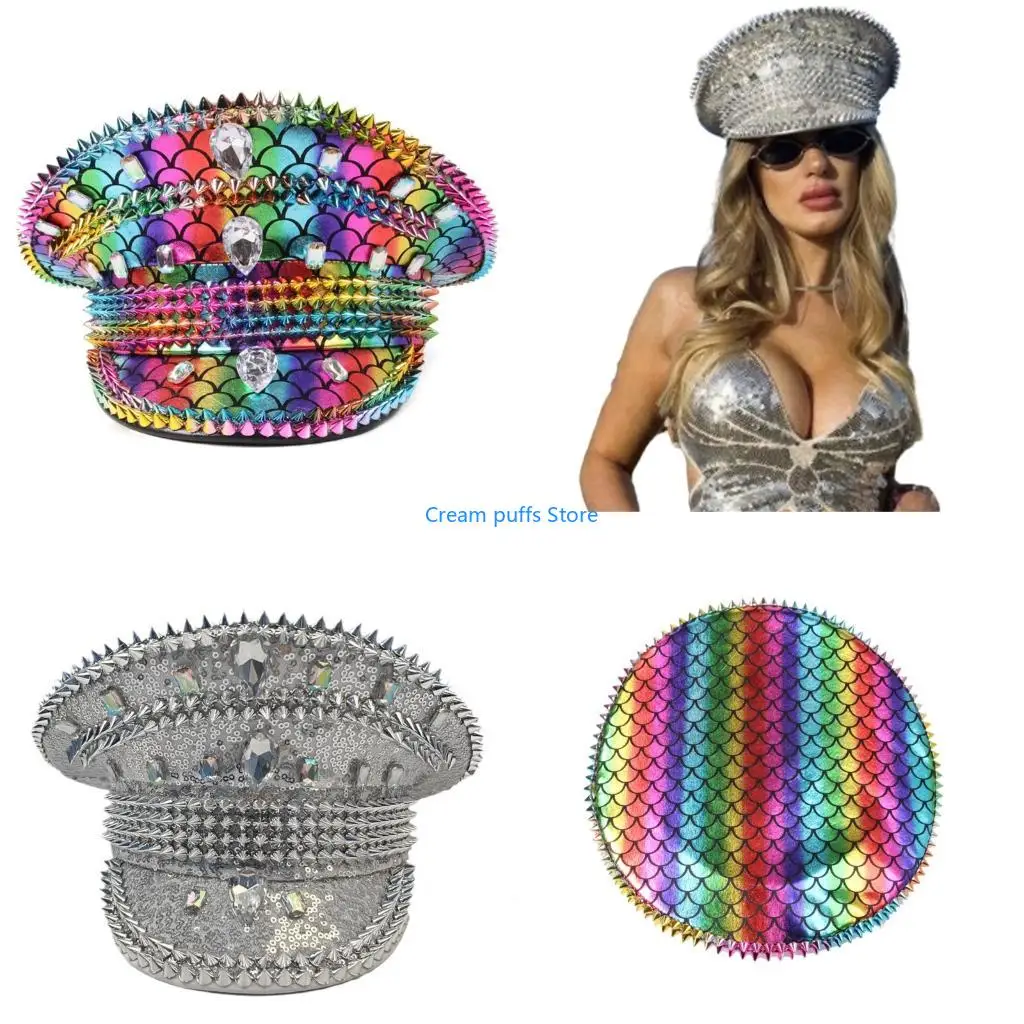 50LE Adult Hat with Rivet Studded Music Festivals Performances Adult Hat
50LE Adult Hat with Rivet Studded Music Festivals Performances Adult Hat