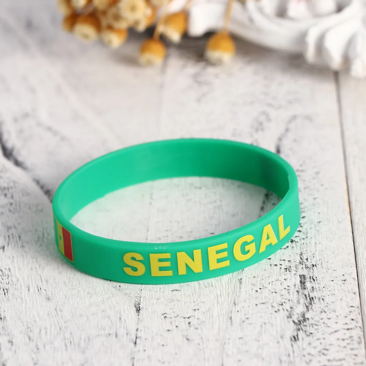 6Pcs Silicone Country Wristband Soft Comfortable Sports Bracelet for Football Match Soccer Fans Cheering Senegal Flag Wrist
6Pcs Silicone Country Wristband Soft Comfortable Sports Bracelet for Football Match Soccer Fans Cheering Senegal Flag Wrist