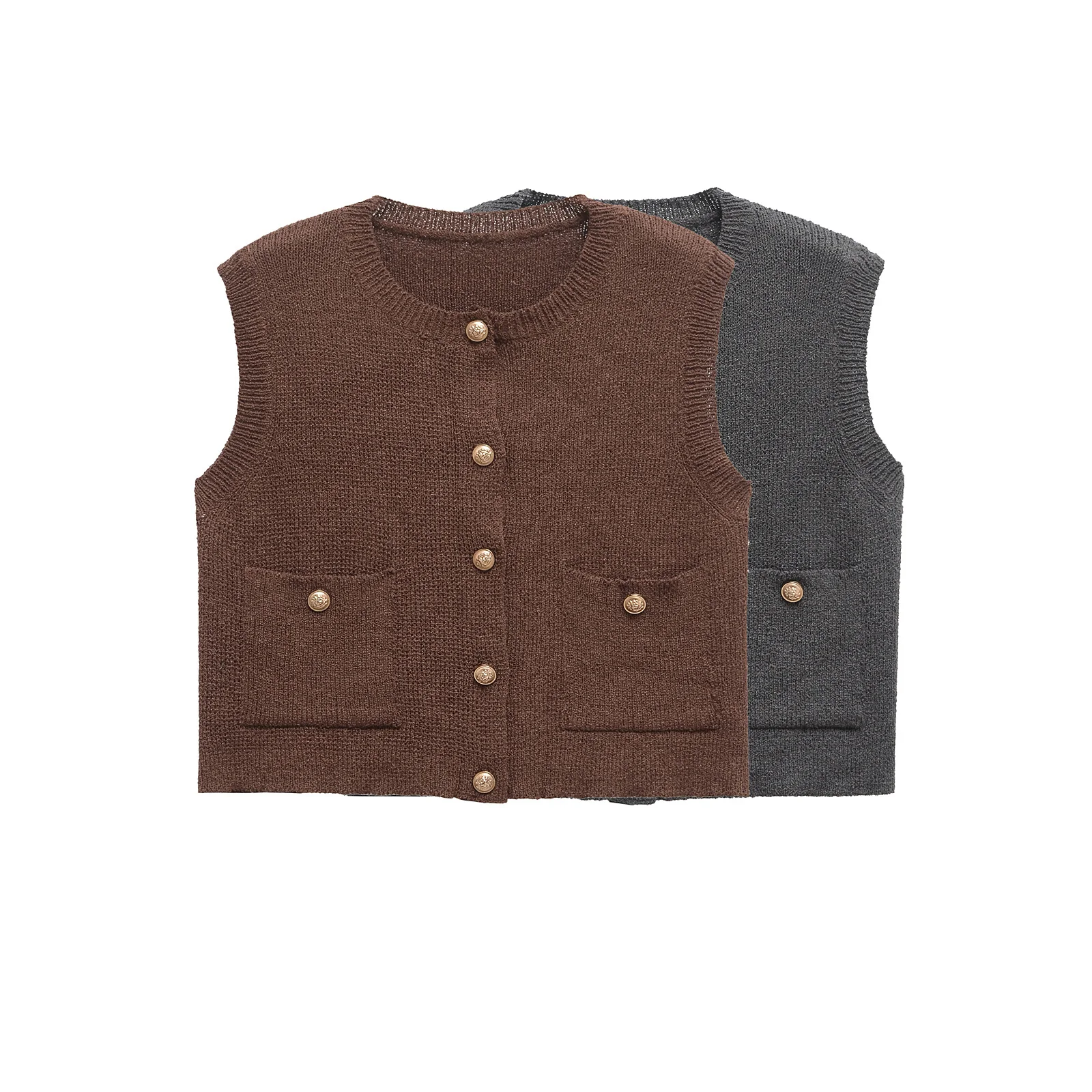 Spring Women's Fashionable Casual Knitted Vest Pure Color O-Neck Sleeveless Single-Breasted Knitted Button Sweater Cardigan
Spring Women's Fashionable Casual Knitted Vest Pure Color O-Neck Sleeveless Single-Breasted Knitted Button Sweater Cardigan