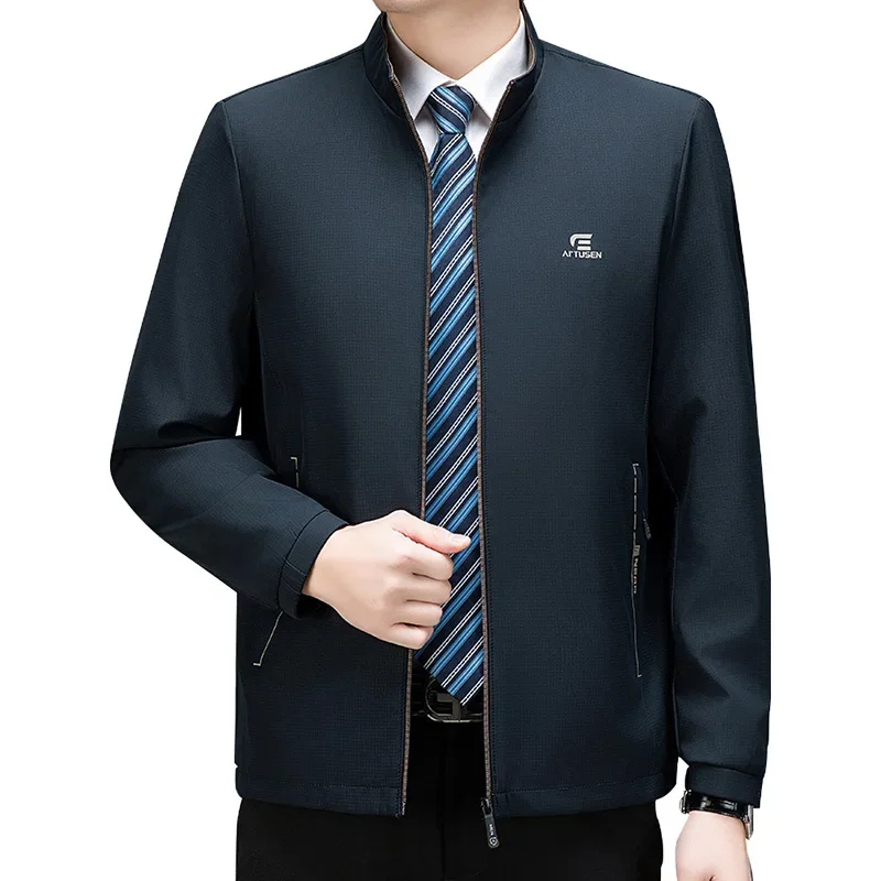 New Style Middle-aged Jackets Mens Spring Fashion Stand Collar Business Coat Man Solid Color Casual Zipper Jacket Men Clothing
New Style Middle-aged Jackets Mens Spring Fashion Stand Collar Business Coat Man Solid Color Casual Zipper Jacket Men Clothing