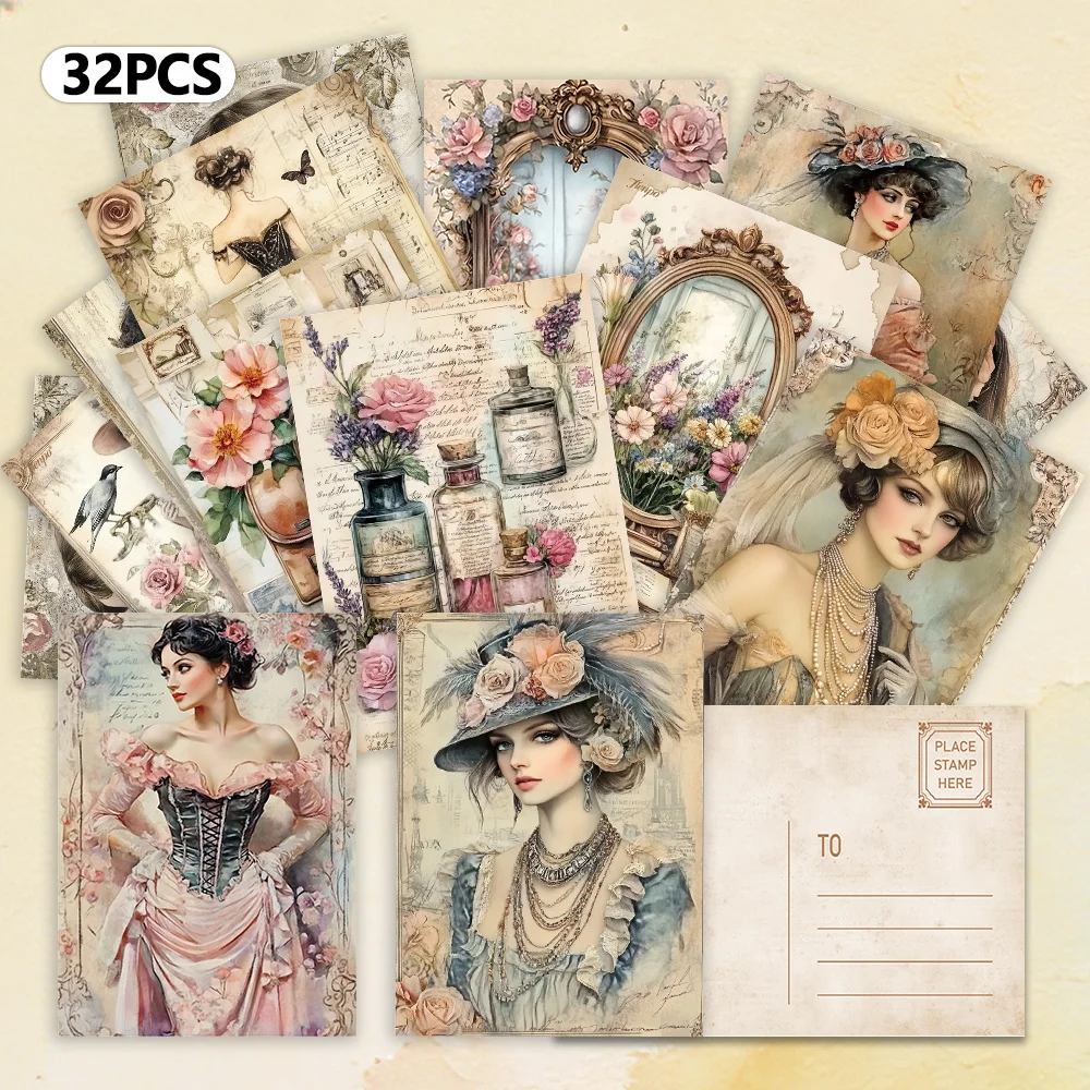 32pcs, vintage fashion women's postcards, Birthday/Anniversary gifts, collectibles, suitable for gift giving, can be mailed.
32pcs, vintage fashion women's postcards, Birthday/Anniversary gifts, collectibles, suitable for gift giving, can be mailed.