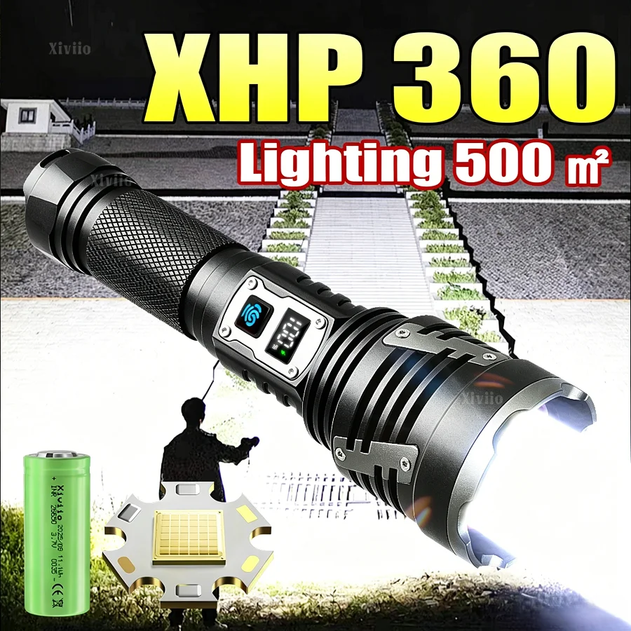 2025 High Power XHP360 Flashlights Rechargeable Ultra-Bright Tactical Flashlight Self Defense Powerful Camping Hiking Led Torch
2025 High Power XHP360 Flashlights Rechargeable Ultra-Bright Tactical Flashlight Self Defense Powerful Camping Hiking Led Torch