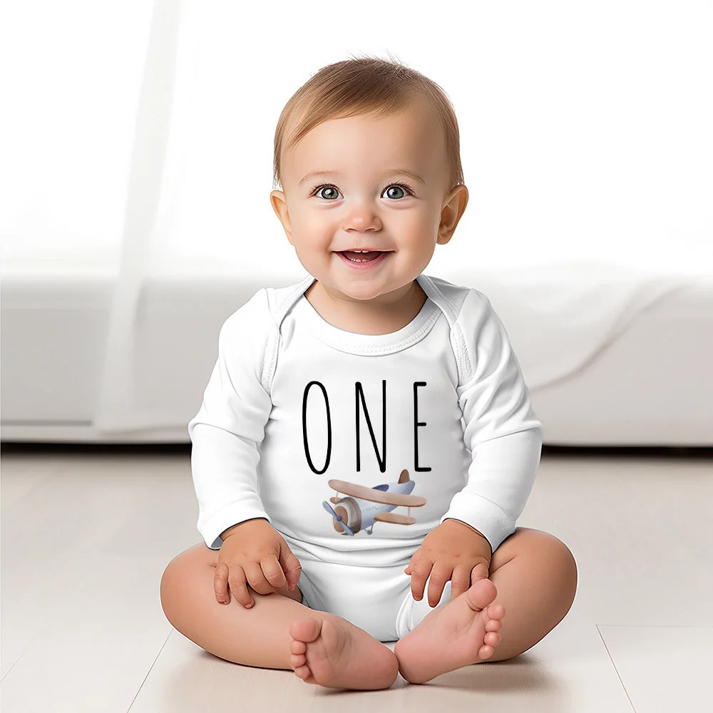 ONE&Plane Pattern Print Infant Romper First Birthday Casual Long Sleeve Round Neck Baby Bodysuit 1st Birthday Party Clothes
ONE&Plane Pattern Print Infant Romper First Birthday Casual Long Sleeve Round Neck Baby Bodysuit 1st Birthday Party Clothes