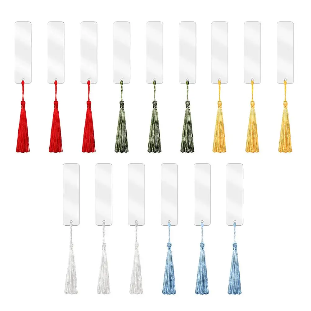 15 Pcs Acrylic Bookmark Blanks Tassel Decoration DIY Craft Sublimation Heat Transfer Student Gifts Holiday Accessories Elegant
15 Pcs Acrylic Bookmark Blanks Tassel Decoration DIY Craft Sublimation Heat Transfer Student Gifts Holiday Accessories Elegant